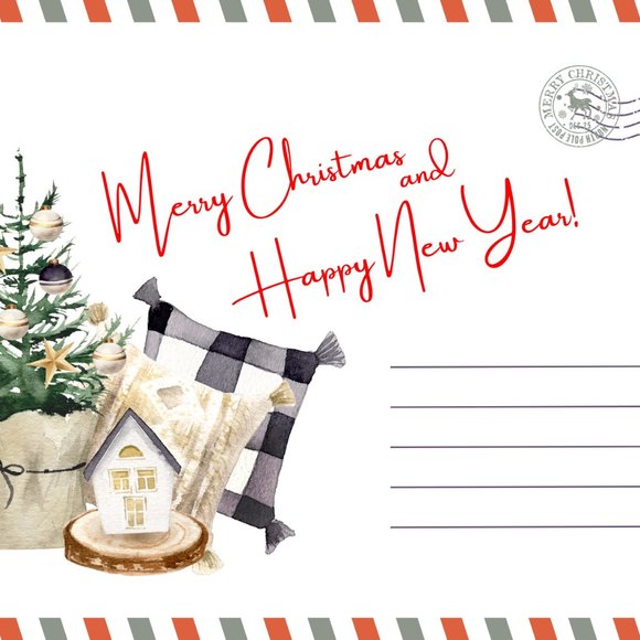 Merry & Happy Christmas Card | Printable Special Digital Card - Picture 3 of 5